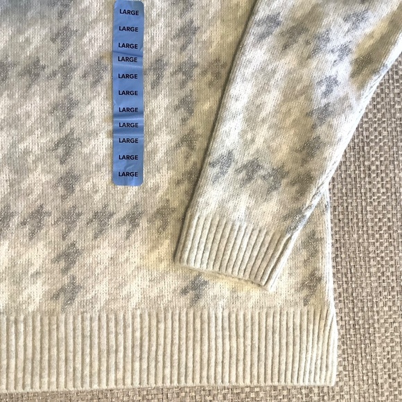 525 Women's Super Soft Crewneck Pullover Lurex Fair isle Sweater Grey Combo - Picture 7 of 15